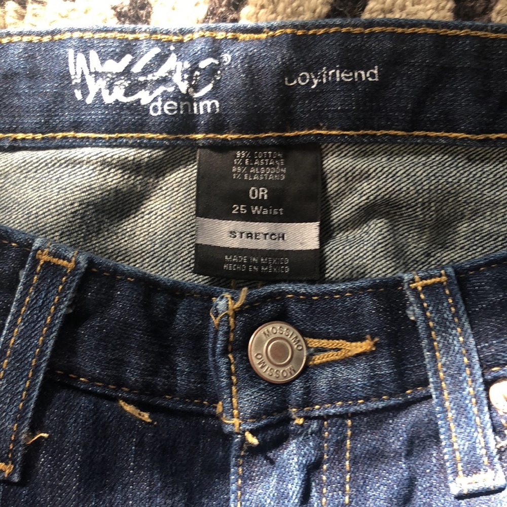 Mossimo Denim Boyfriend Jeans Semi Distressed Size 0R - Picture 10 of 11